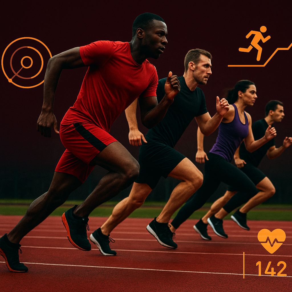 Group sprint drill captured with overlay metrics